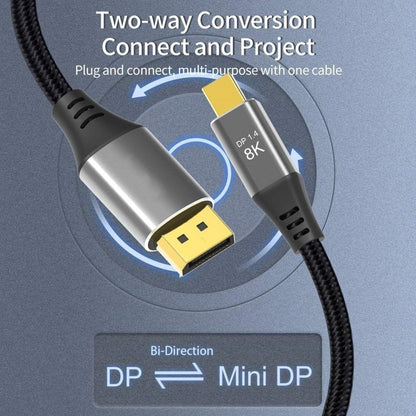 1m Laptop Mini DP to DP Cable Conversion Cord 8K@60Hz 4K@144Hz DisplayPort 1.4 j