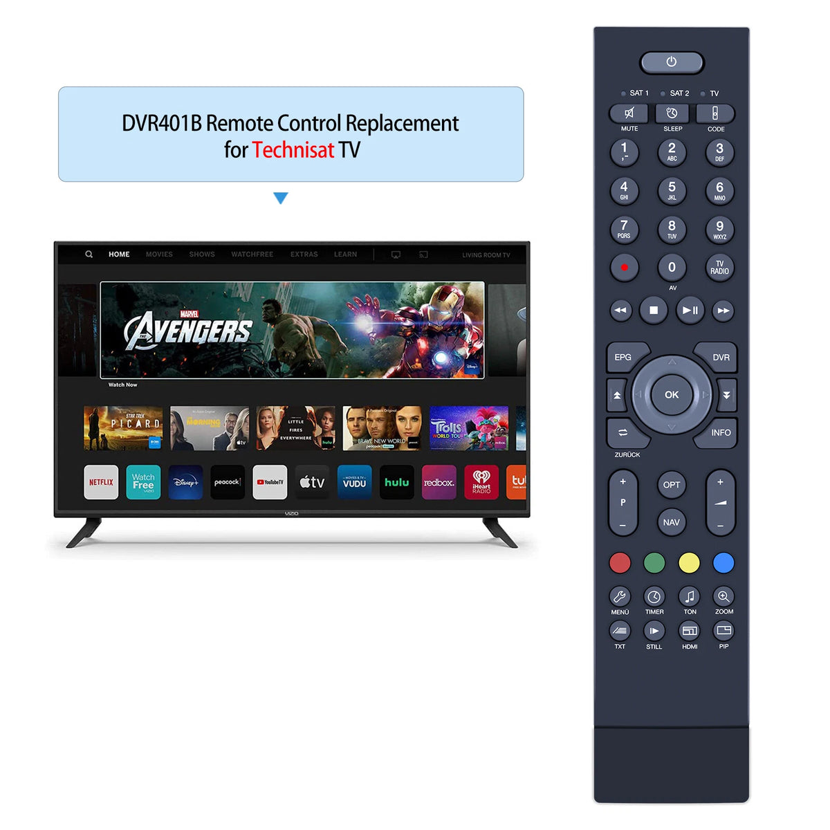 DVR401B Replacement Remote Control For TechniSat TechniControl DVR401B