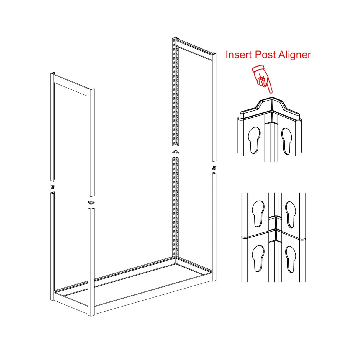 Chia Whalen Post Insert for Costco, Shelving 1-11/32 Inches (Depth), 4 Pieces
