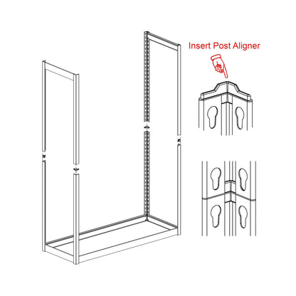 Chia Whalen Post Insert for Costco, Shelving 1-11/32 Inches (Depth), 4 Pieces