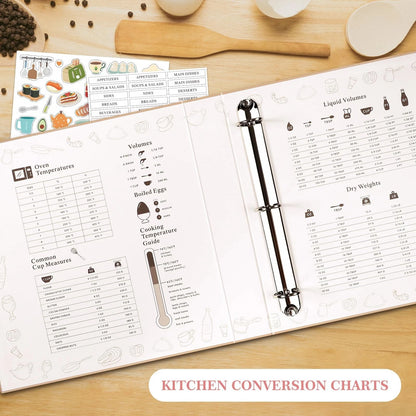 Lanpn Recipe Binder 8.5x11 3 Ring Kit, Waterproof 8.5 x 11 inches, Oat