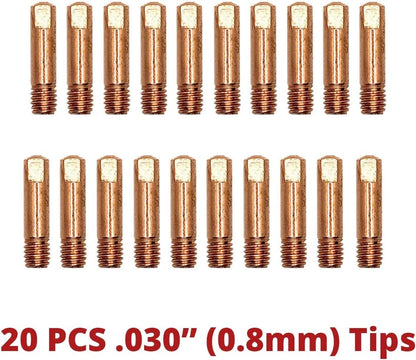 24 PCS Flux Core Gasless Nozzle Tips Kit, Compatible with Lincoln Magnum...