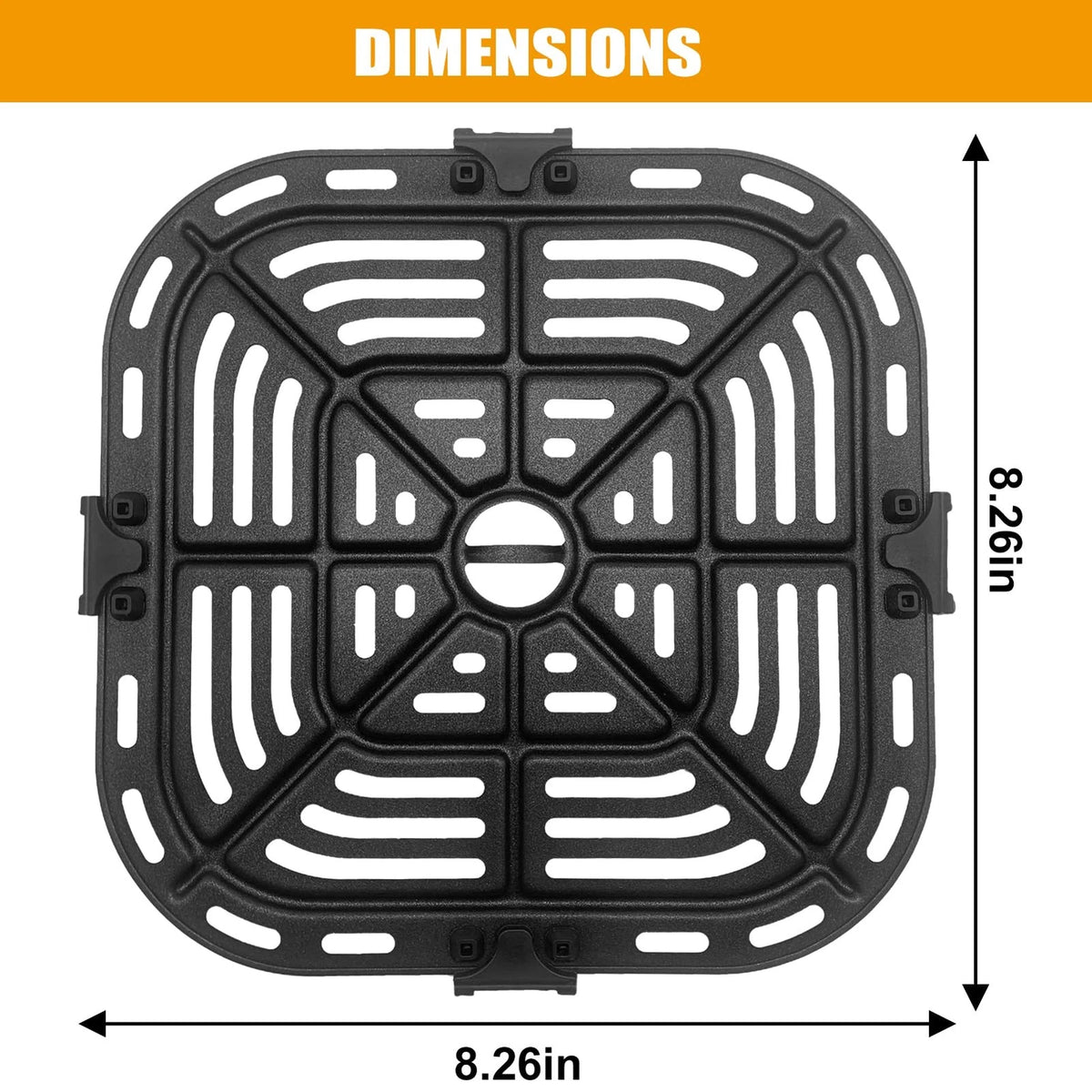 Air Fryer Grill Pan for COSORI Pro LE 5 8.26 x For 5QT, Black