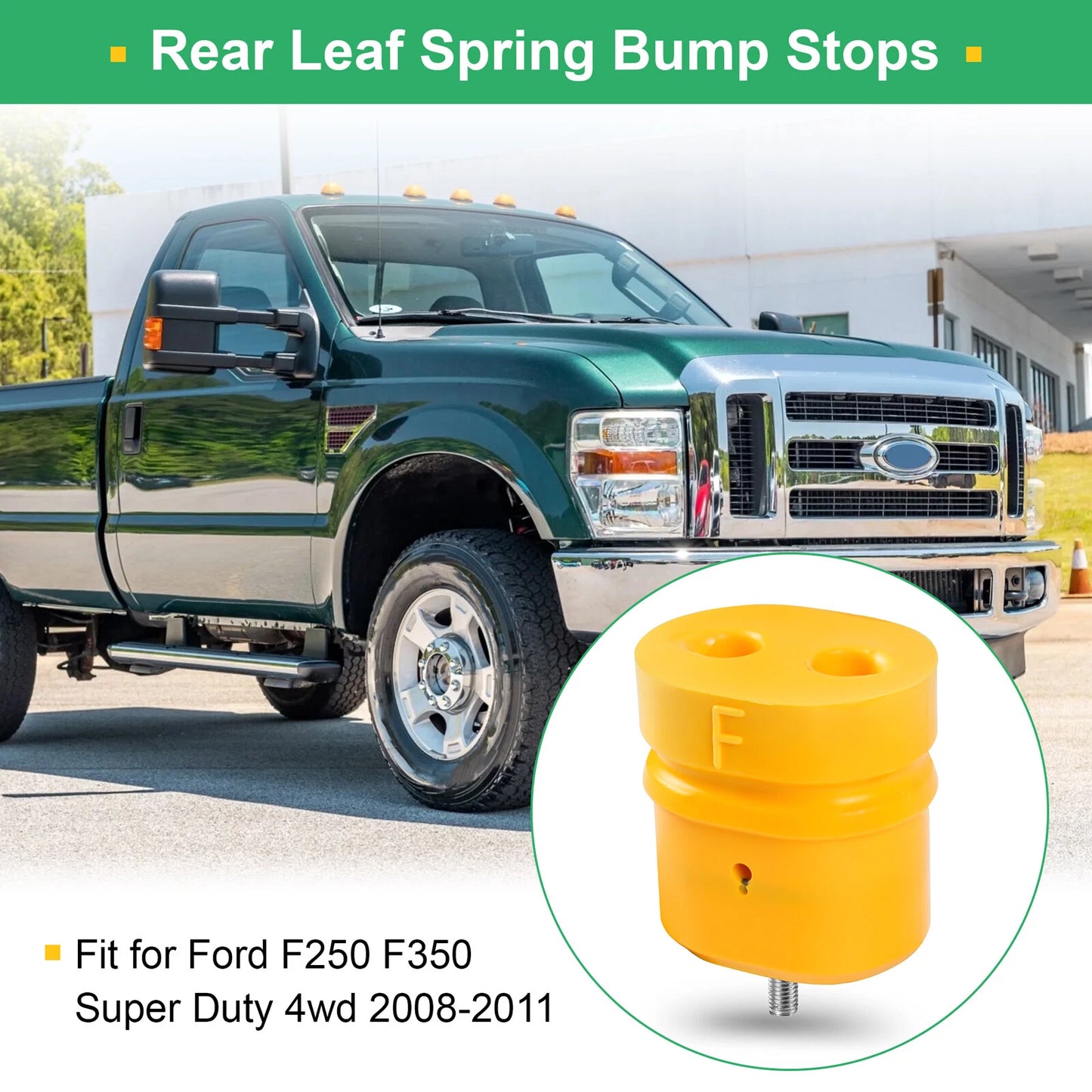 For 2008-11 Ford Super Duty Rear Leaf Spring Bump Stop Bumper w/Stud 8C3Z-4730-F