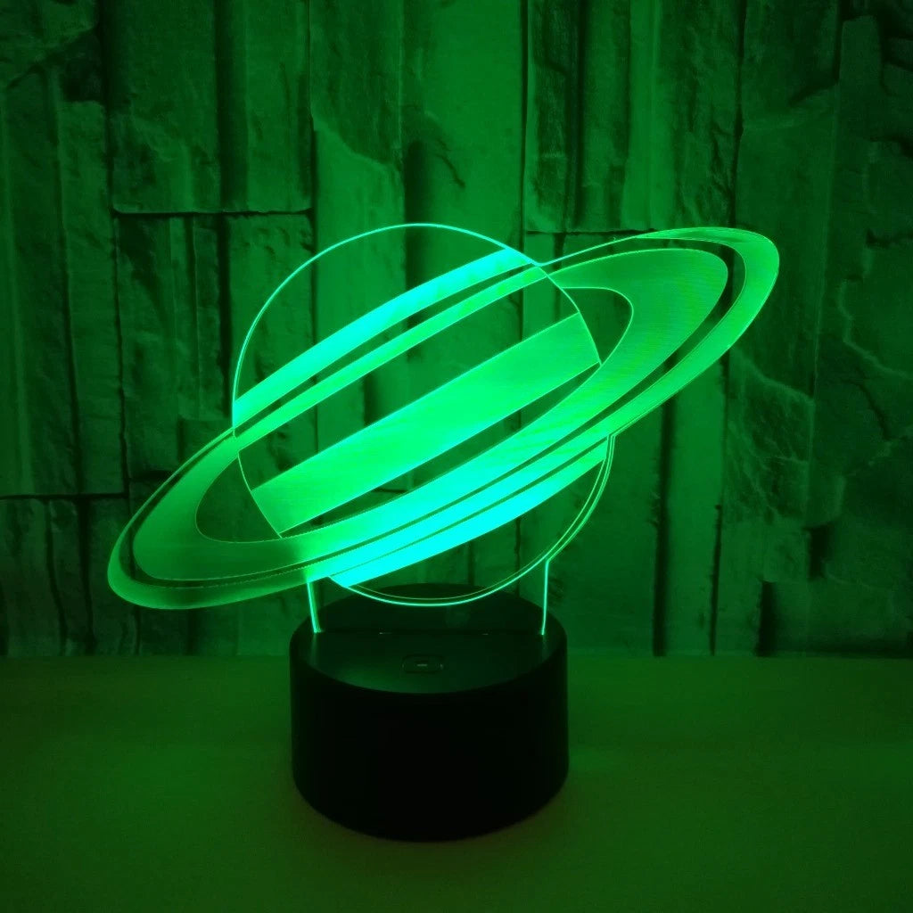 3D Planet Saturn 7 Color Change Night Light LED Desk Lamp Touch Decoration Gift