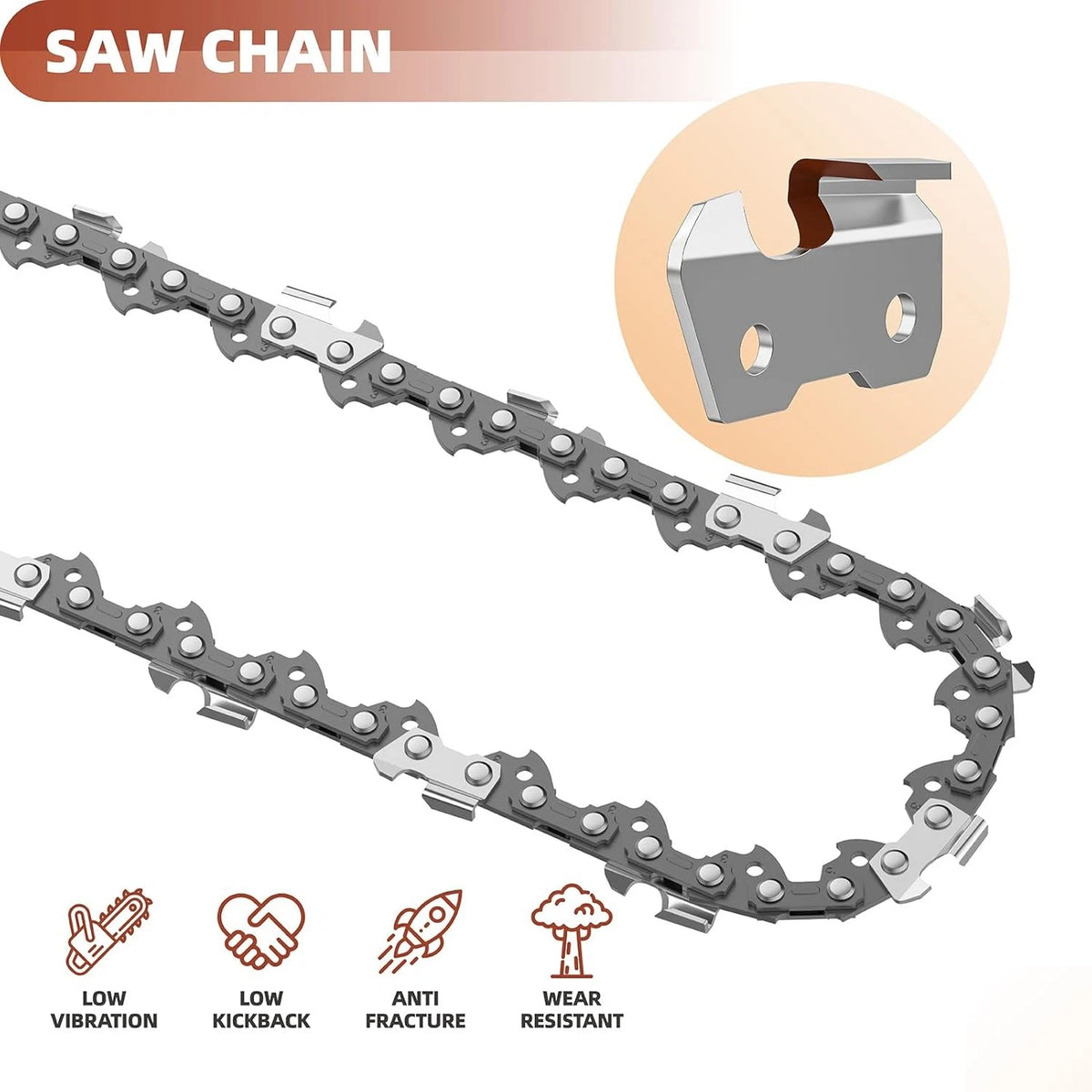 8 Inch Pole Saw Chain Compatible with Harbor Freight Portland 62896 68862...