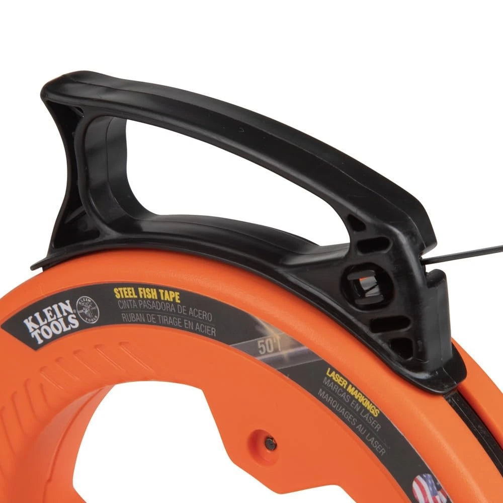 Klein Tools 56331 50-Foot Electrical Fish Tape, Steel One Size, Orange/Black