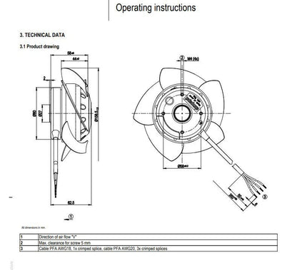 Replacement For Ebmpapst W2D155-EB08-01 400V Siemens Spindle Motor Fan No frame