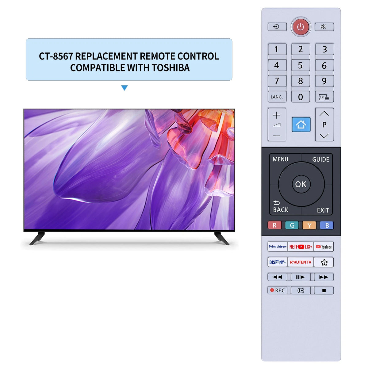 CT-8567 Replacement Remote Control For Toshiba TV