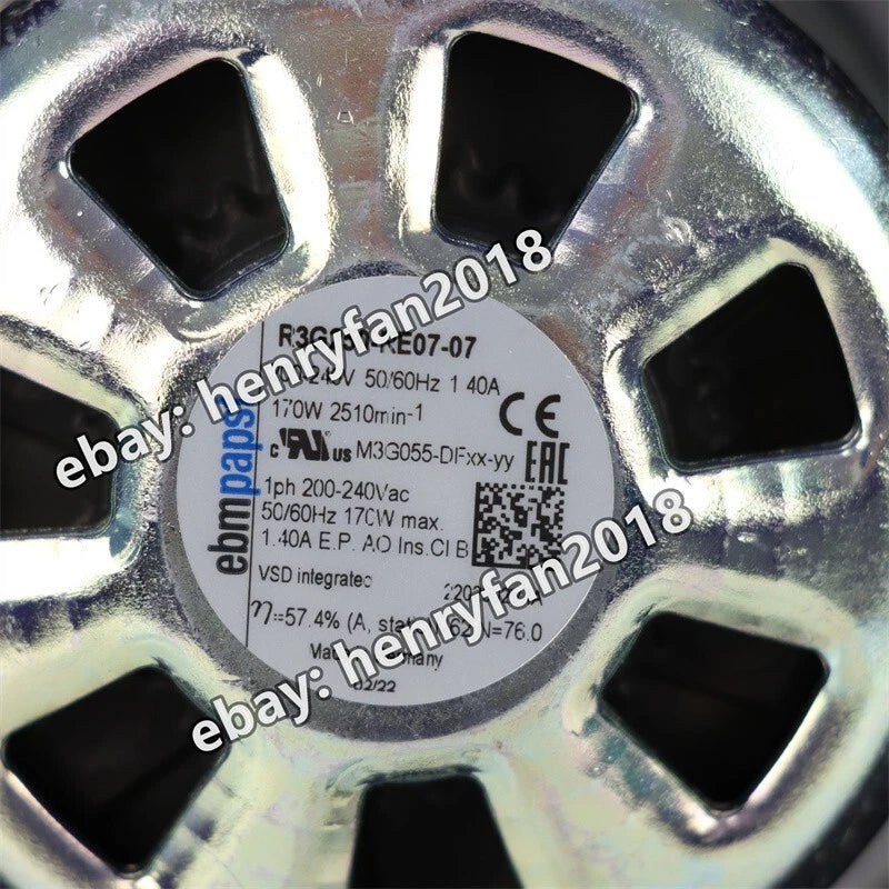 R3G250-RE07-07 Ebmpapst EC Fan 230VAC 170W 1.4A 2510RPM IP54 Centrifugal Fan