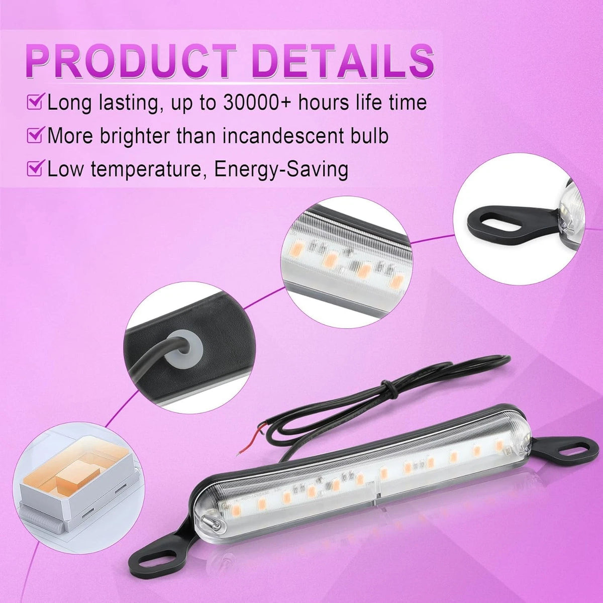 LivTee License Plate Light, Extremely Bright LED Lights Purple