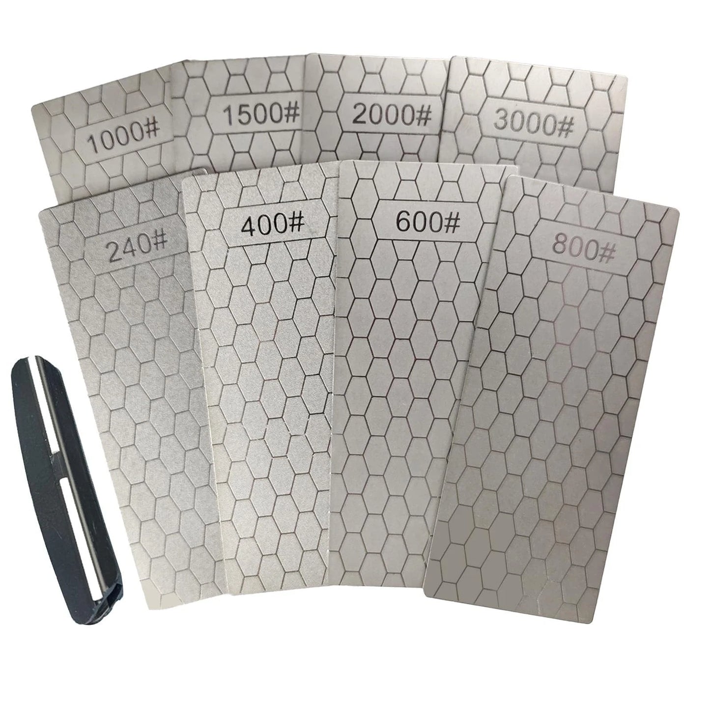 Diamond Sharpening Stone Set,8 Pcs Lapping Plate SET-C, Silver