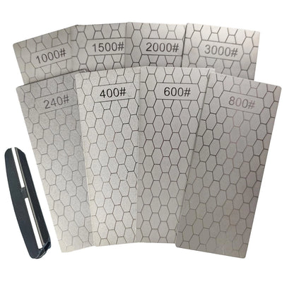 Diamond Sharpening Stone Set,8 Pcs Lapping Plate SET-C, Silver