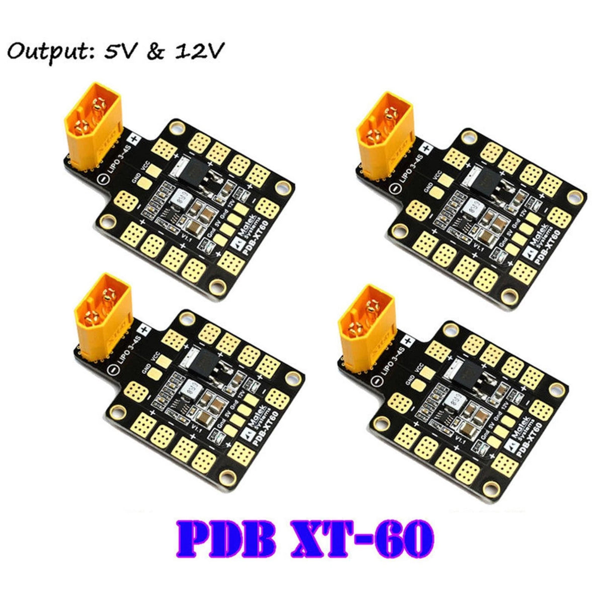 PDB-XT60 Copper Power distribution board W/ BEC 5V & 12V 2oz For RC Multirotors