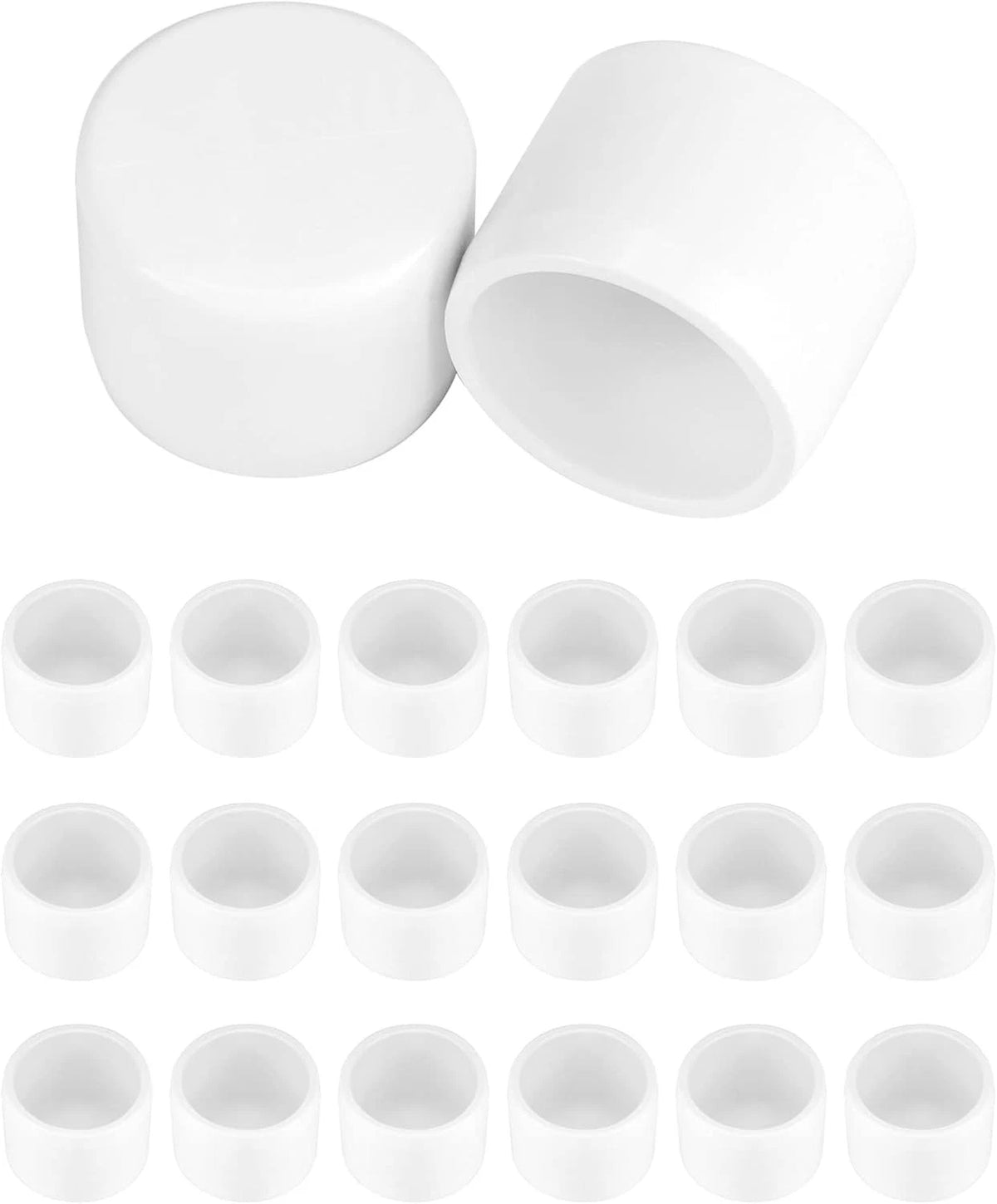 QWORK PVC External End Cap, Furniture Grade SCH40 Fitting, 0.75 Inch, 20 Pack