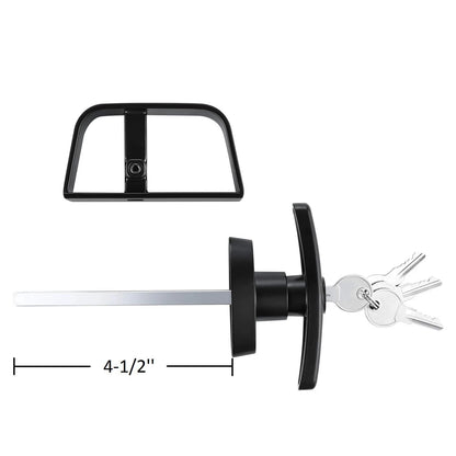 QANVEE Shed Door Latch T-Handle Lock Kit with 4 4-1/2 Inch Stem, Black