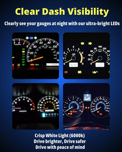 WLJH 74 Led Bulb Dash Lights Super Bright T5 2721 37 70 286 Wedge mini, White