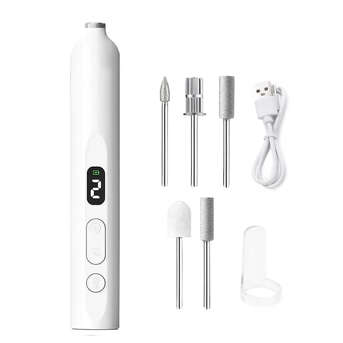 Manicure Pedicure Kit Cordless Nail Drill Dust Cover 13800RPM For Thick Nails