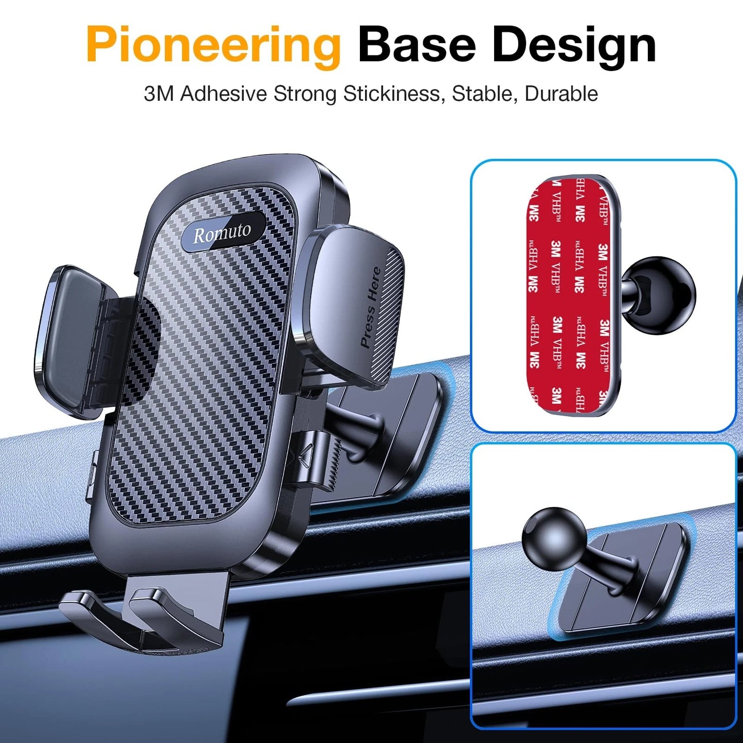 Phone Holders for Your Car Holder Mount【Super Suction】Cell Dark Black