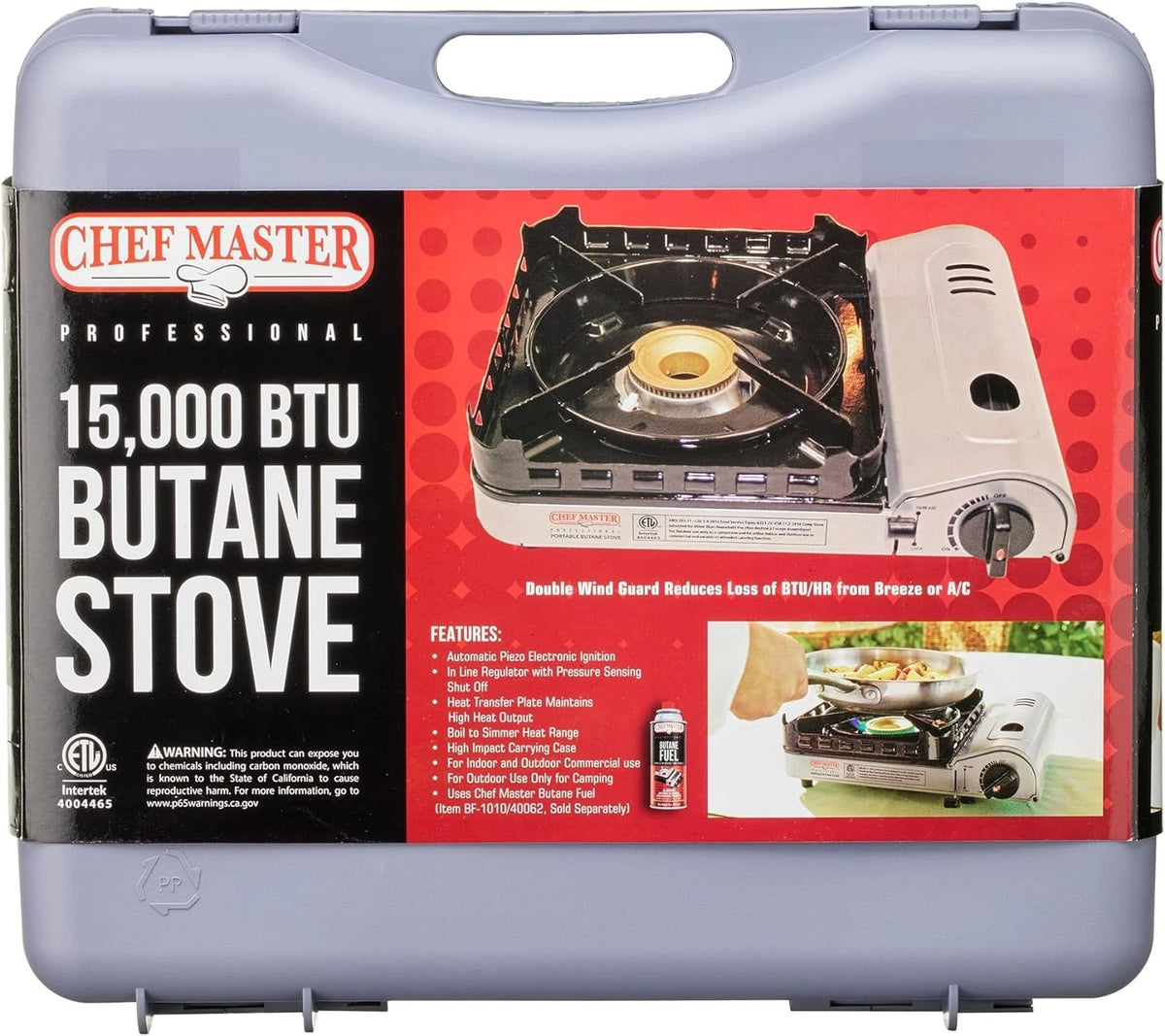 Chef Master 15,000 BTU Output Portable Butane Camping Stove, Double StoveOnly