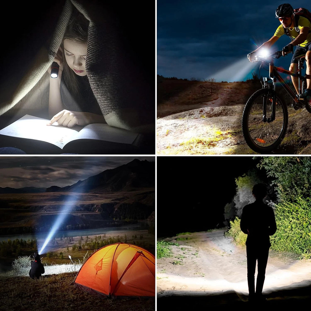 Blukar Flashlight Rechargeable, High Lumens Flashlight, Super 1 Pack, Black