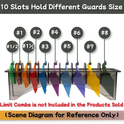 HuGuWdy Clipper Guard Holder，Clipper Holder with 10 Slots 1 x Holder, Black