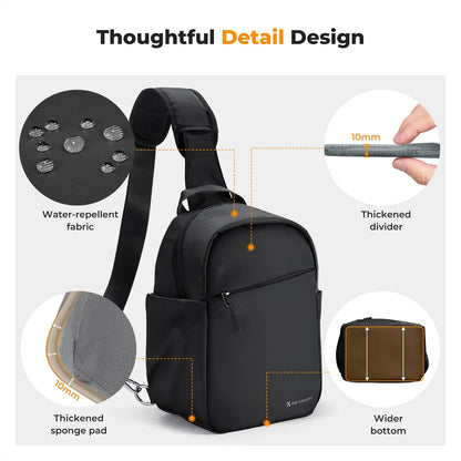 K&F CONCEPT Small Camera Bag for Photographer, Sling 5L, Black