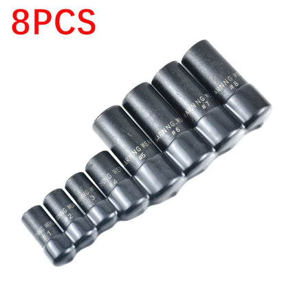 Black Coated Tap Socket Set 70500 8PCS for 1/4 Inch and 3/8 Inch Drive Sizes