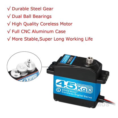 ANNIMOS 45KG High Torque Servo 8.4V Coreless RC Steering 45KG-270°