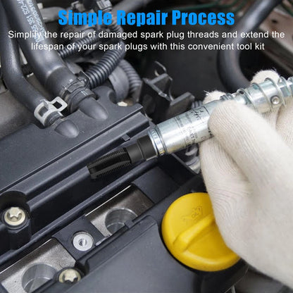 M14 x1.25 Spark Plug Rethread Thread Repair Kit Reamer Tap with 4 Inserts D