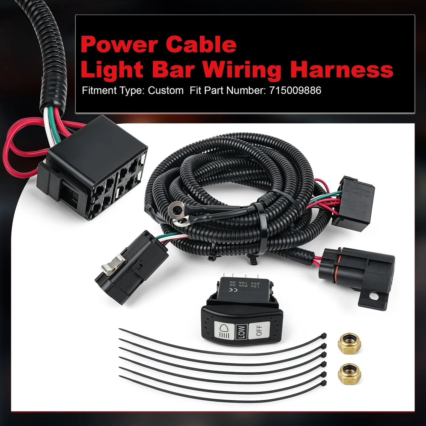 Smart LED Light Switch Wiring Harness For Can-Am Defender HD11 Replace 715009886