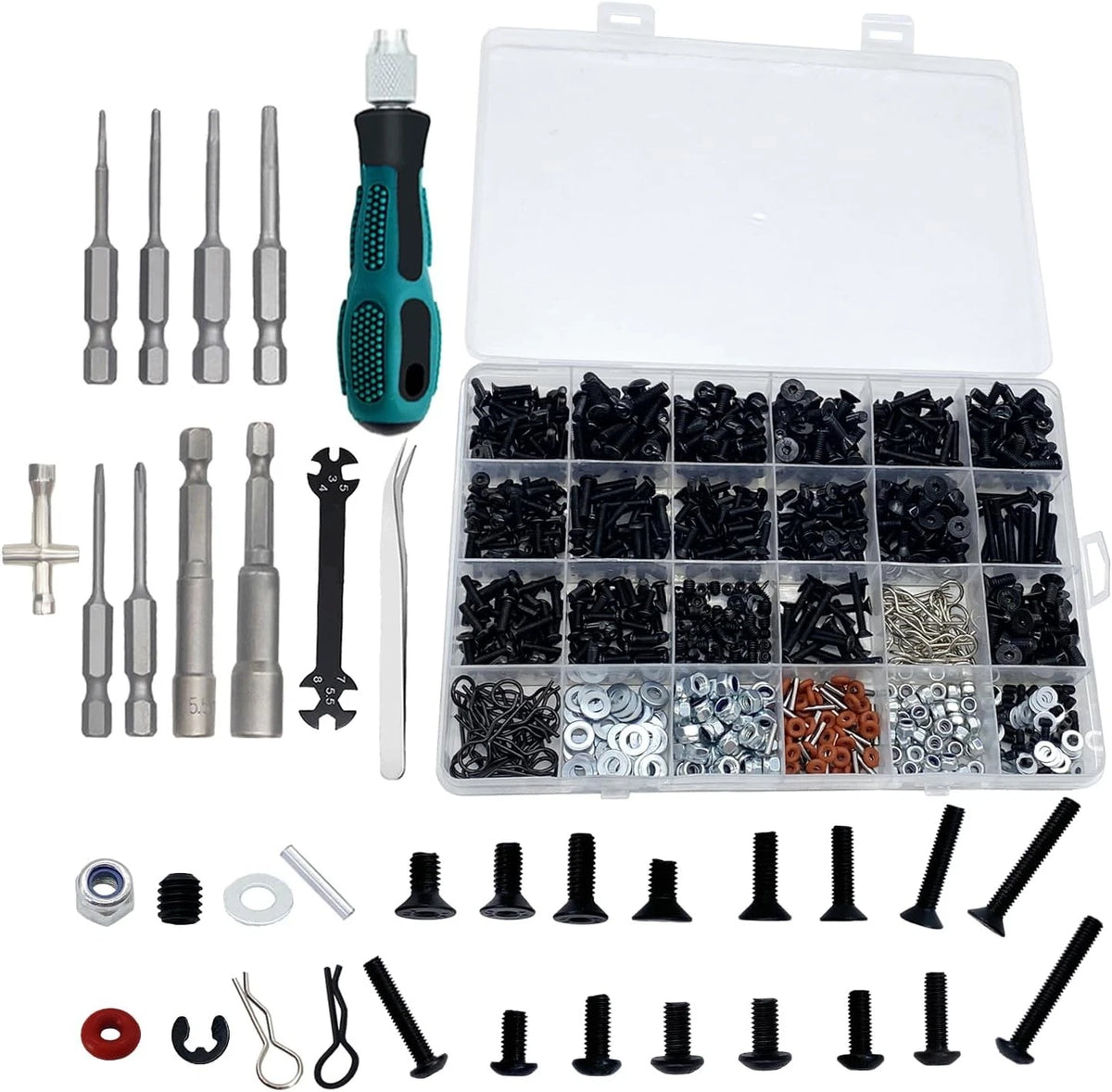 1000pcs RC Screw Kit and Screwdrivers, Tool for Traxxas Axial...