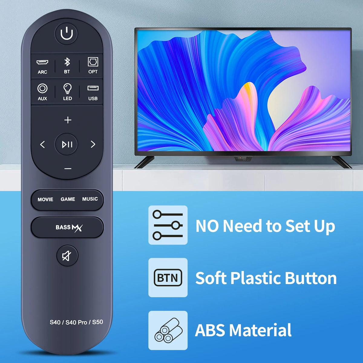 Replacement Remote Control For ULTIMEA Apollo P40 Projector
