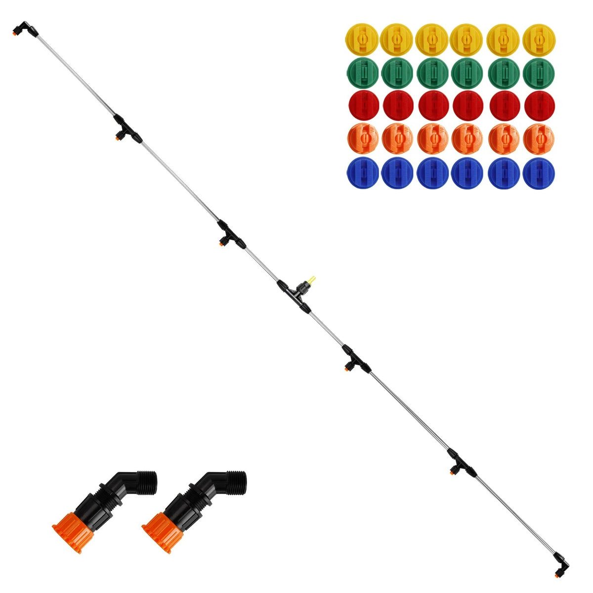 6 Nozzles Metel Boom Wand, Sprayer Equipped with 5 Types Silver