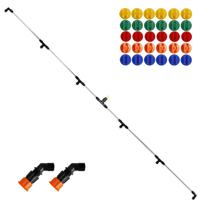 6 Nozzles Metel Boom Wand, Sprayer Equipped with 5 Types Silver
