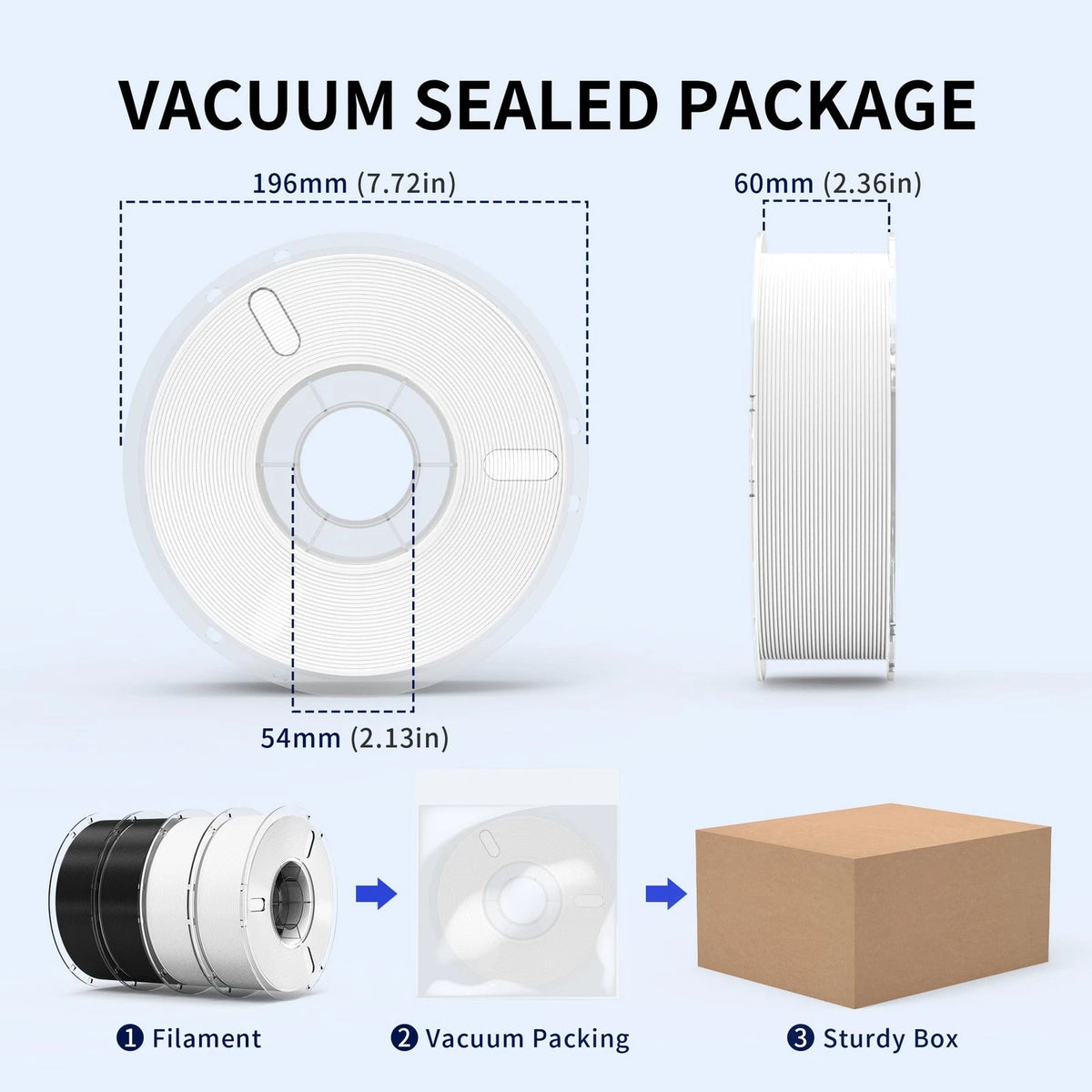 RAMBERY White Black PLA + 3D Printer Filament Bundle 4KG 4kg, Pla+ White-black