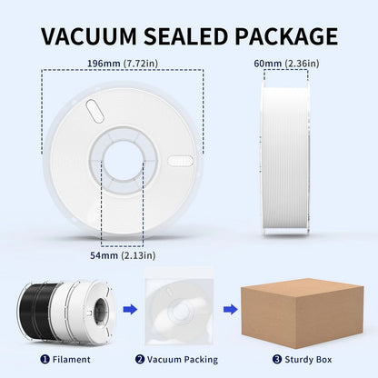 RAMBERY White Black PLA + 3D Printer Filament Bundle 4KG 4kg, Pla+ White-black