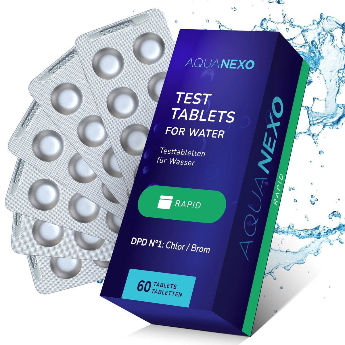 AQUANEXO Test Tablets for Pool Chlorine DPD 1, Selectable: 60x / 120x, Hot...
