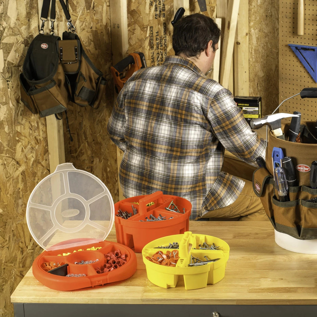 Bucket Boss - Stacker Small Parts 1 Count (Pack of 1), Yellow
