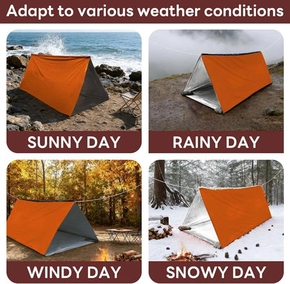 Deecam Emergency Survival Tent, 1 or 2 Person Mylar Thermal 94 x 59", Orange