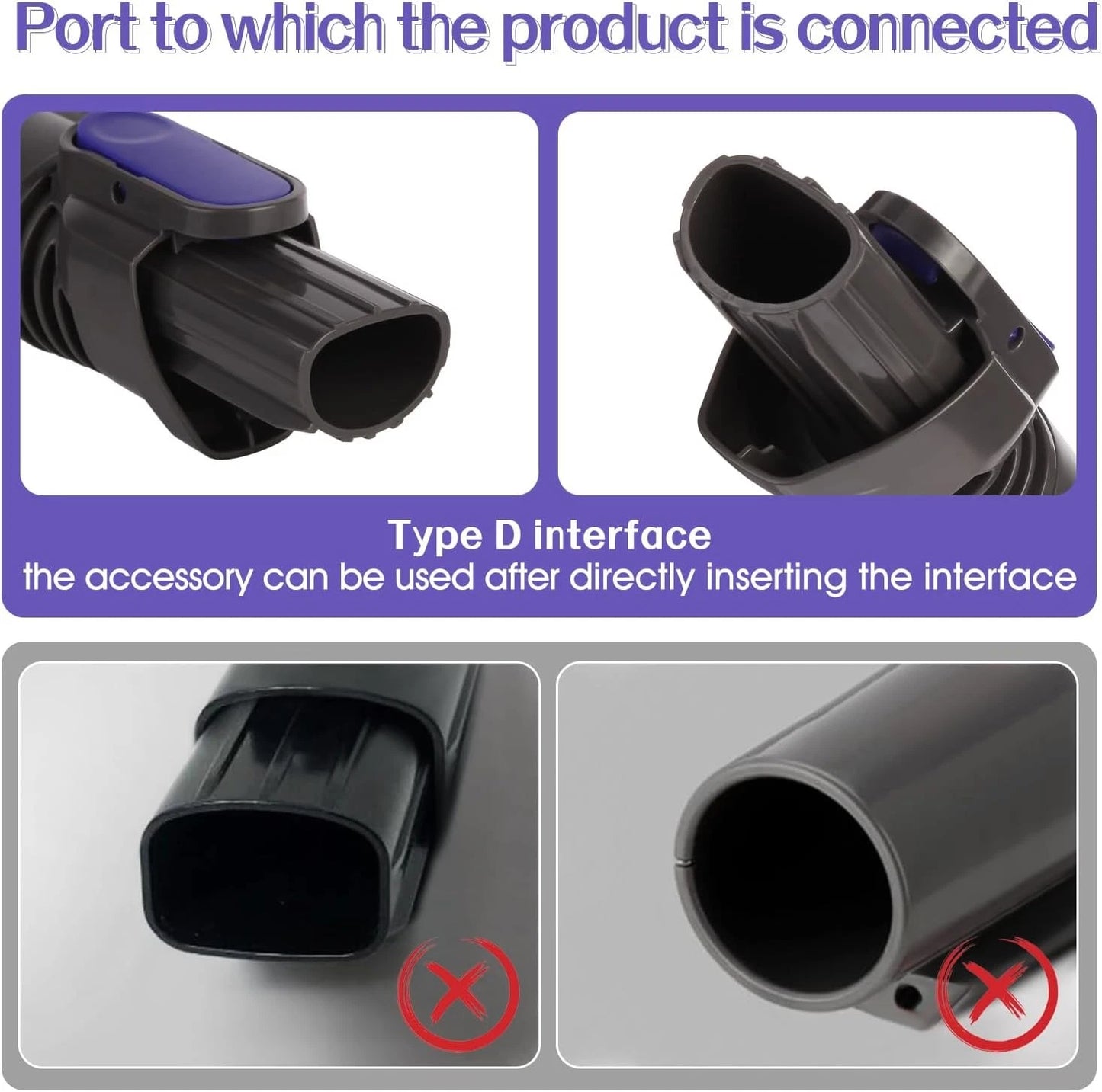 Vacuum Crevice Tool Brush 9.44 x 5.90 x 2.55 inch, 2-in-1 brush + Slit