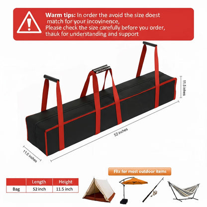 Pop up tent replacement parts, large storage bag 52X11.5X11.5inch, Red