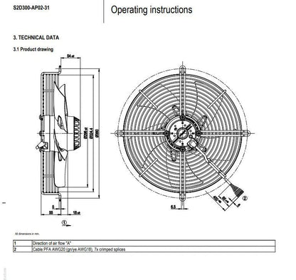 S2D300-AP02-31 Ebmpapst Axial Fan 230/400V 210/300W External Rotor Cooling Fan