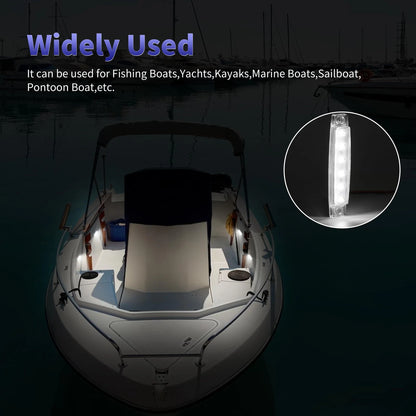 RVZONE Marine LED Boat Interior and Night Fishing Lights - 12V White, 4 pcs