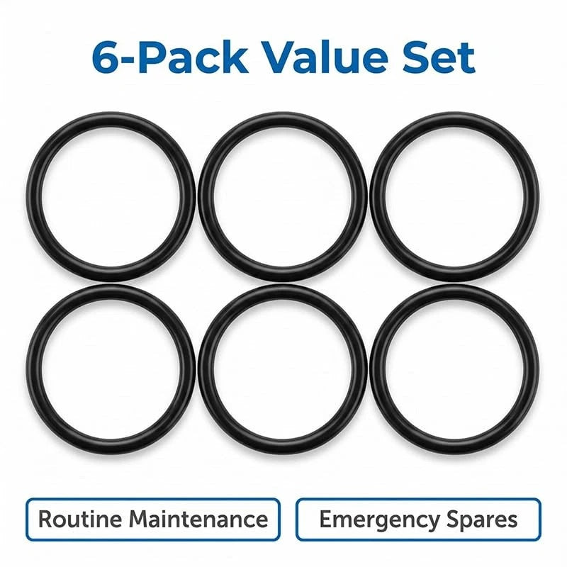 6 Pack Silicone O-Ring Replacement Compatible with Navien NP 240 240E Black