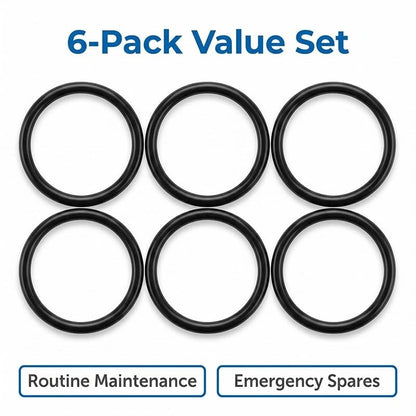 6 Pack Silicone O-Ring Replacement Compatible with Navien NP 240 240E Black