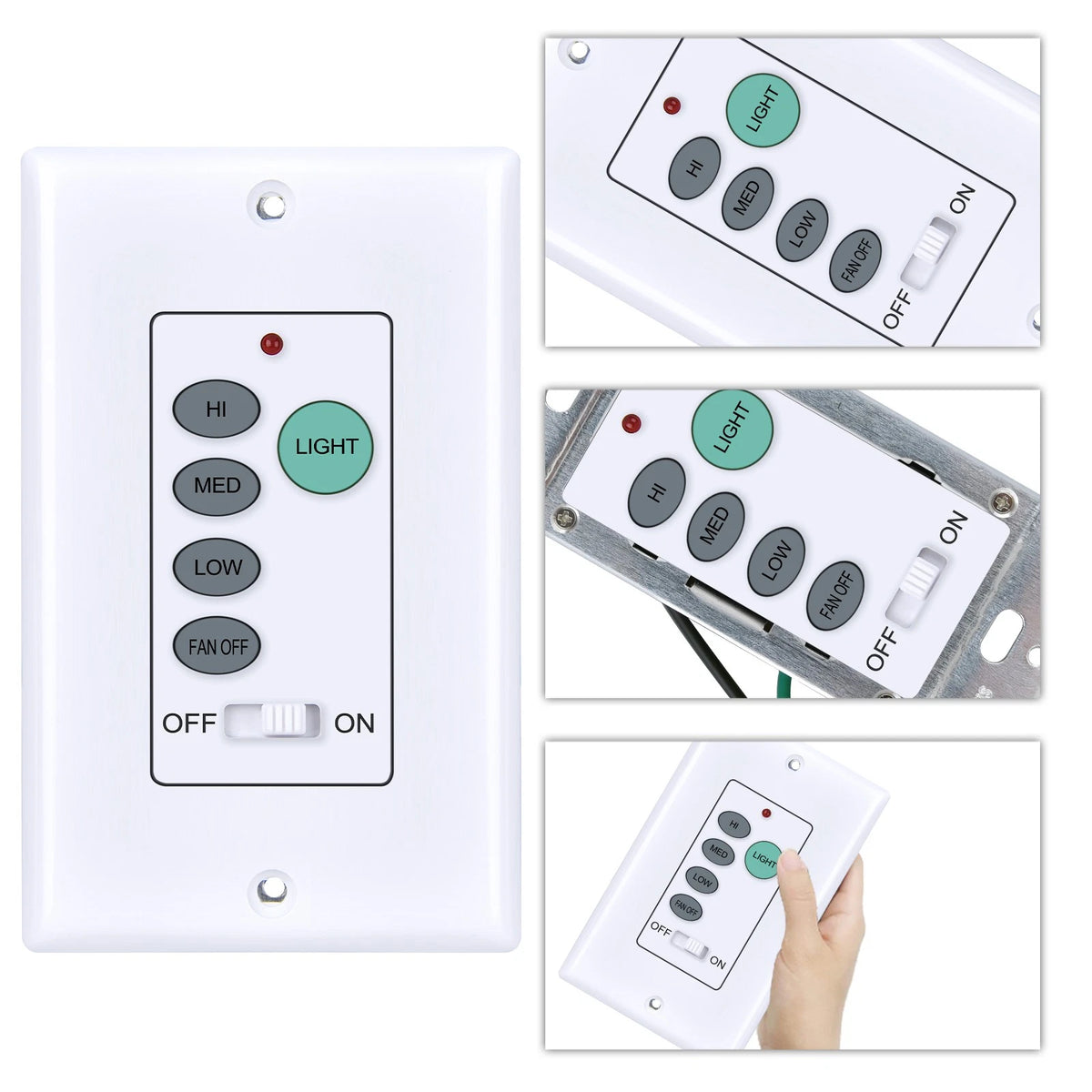 Universal Ceiling Fan Wall Control 3 Speed Wall Mounted Fan Control UC-9050T