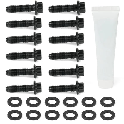 Up Pipe Bolt Set for 2001-2016 GMC Sierra 2500/3500 Duramax 6.6L V8 Diesel-12PCS