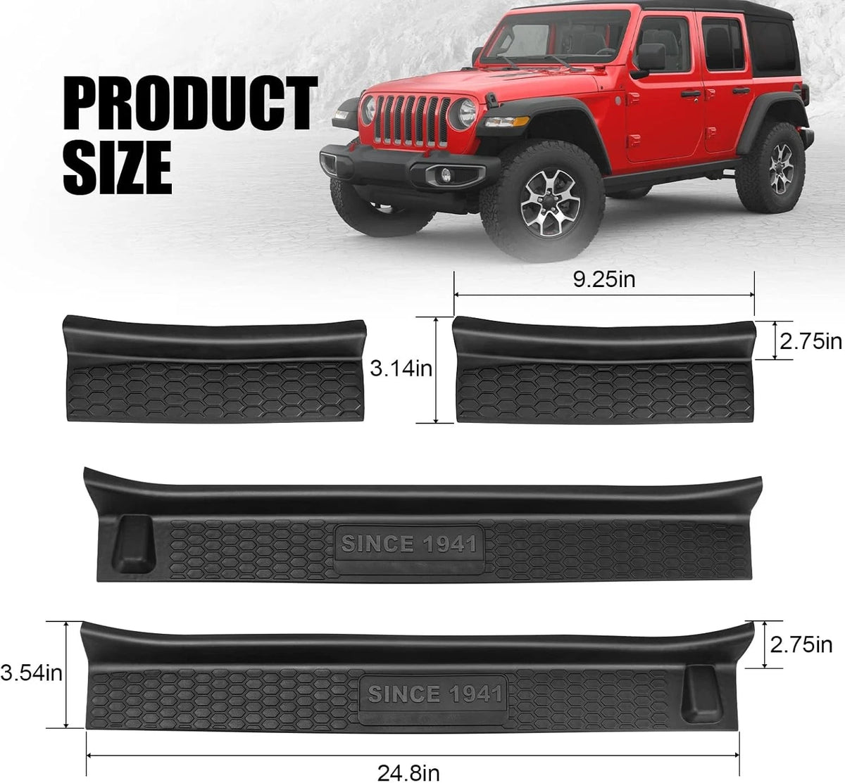 SUPAREE Door Sill Guards Kit fits JL Wrangler with Logo 4 1941