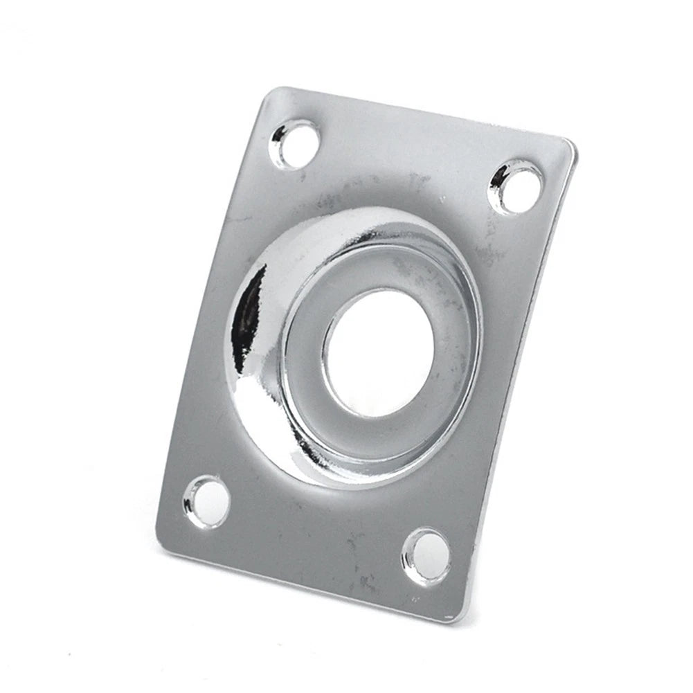 Silver Guitar Output Metal Jack Plate Square for Electric Bass Guitar Tele u